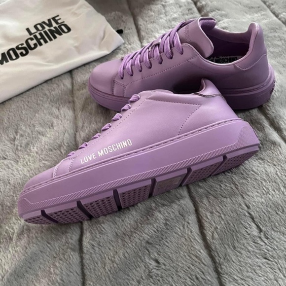 MOSCHINO Calfskin Bold Love Sneakers - Picture 9 of 15